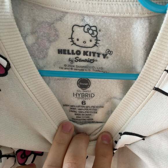 Girls Hello Kitty Ruffle Sweatshirt Dress with Pink Tulle Skirt size 6 - Picture 3 of 5